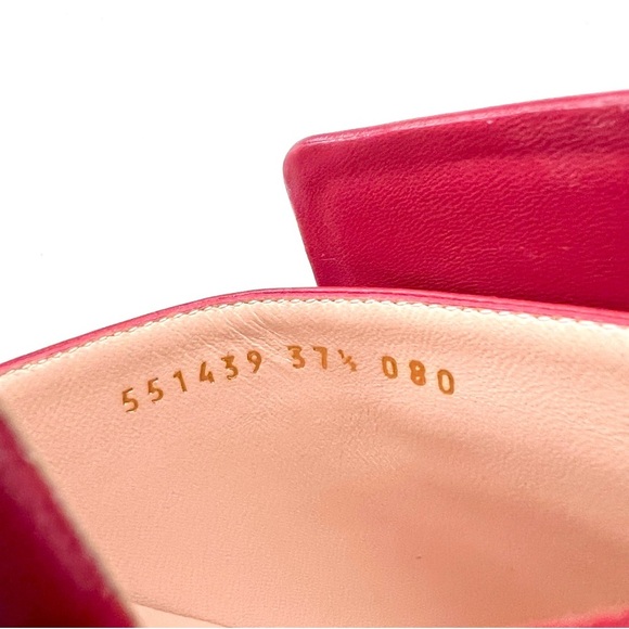 New GUCCI || Madelyn Red Mule Square Crystal Embellished GG Slip On Heel EU 37.5 - Picture 7 of 12